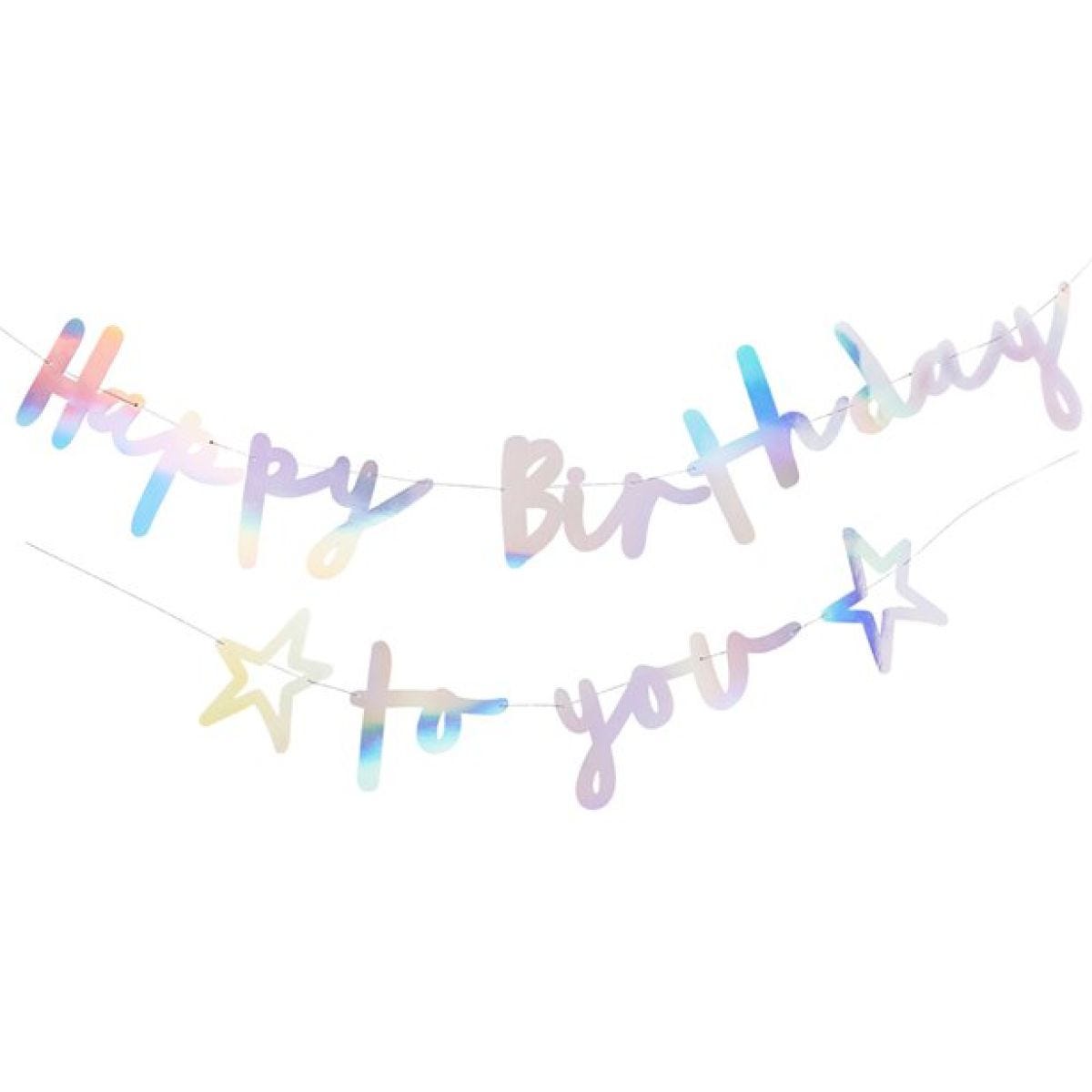 Happy Birthday to You Iridescent Paper Banner - 2m