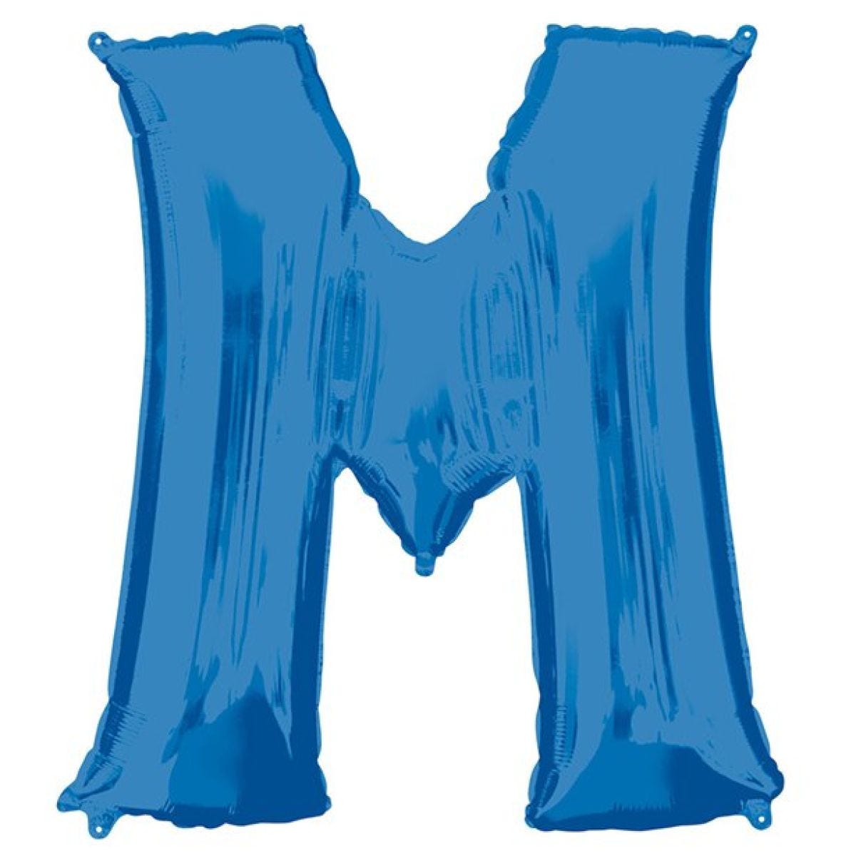 Blue Letter M Air Filled Balloon - 16" Foil