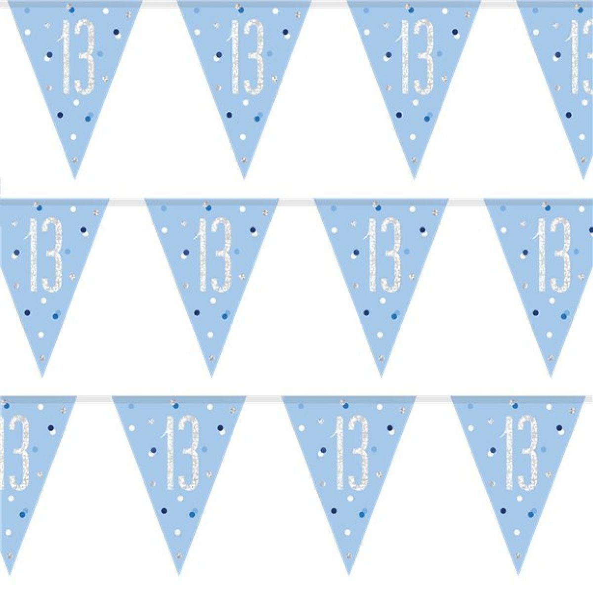 Blue Number 13 Plastic Bunting - 2.75m