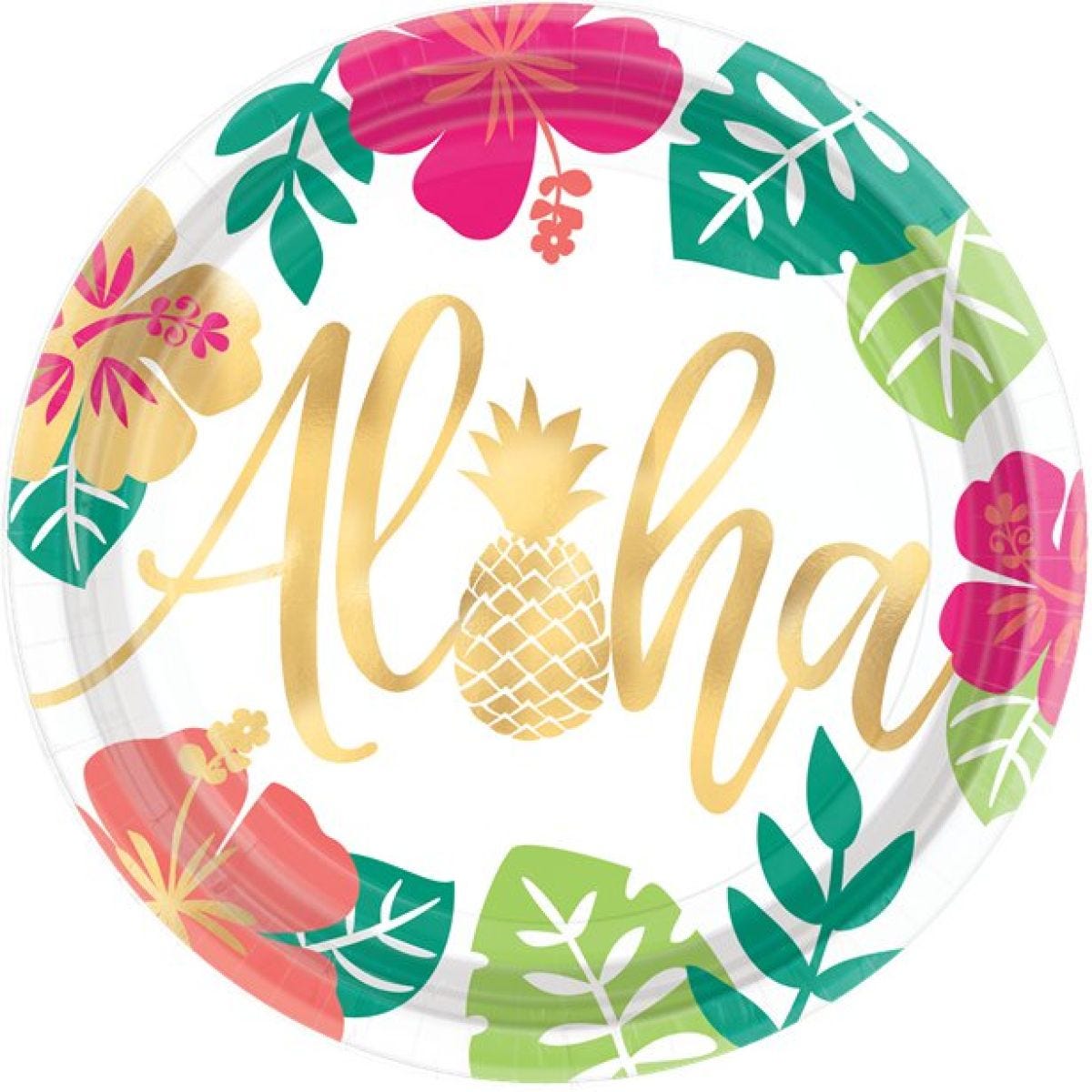 Aloha Summer Paper Plates - 25cm