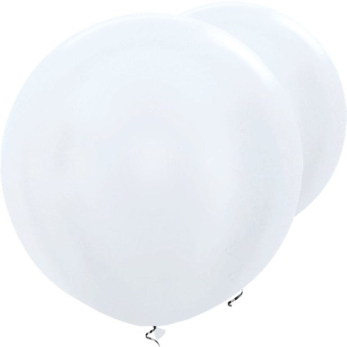 Satin White Giant Balloons - 36" Latex