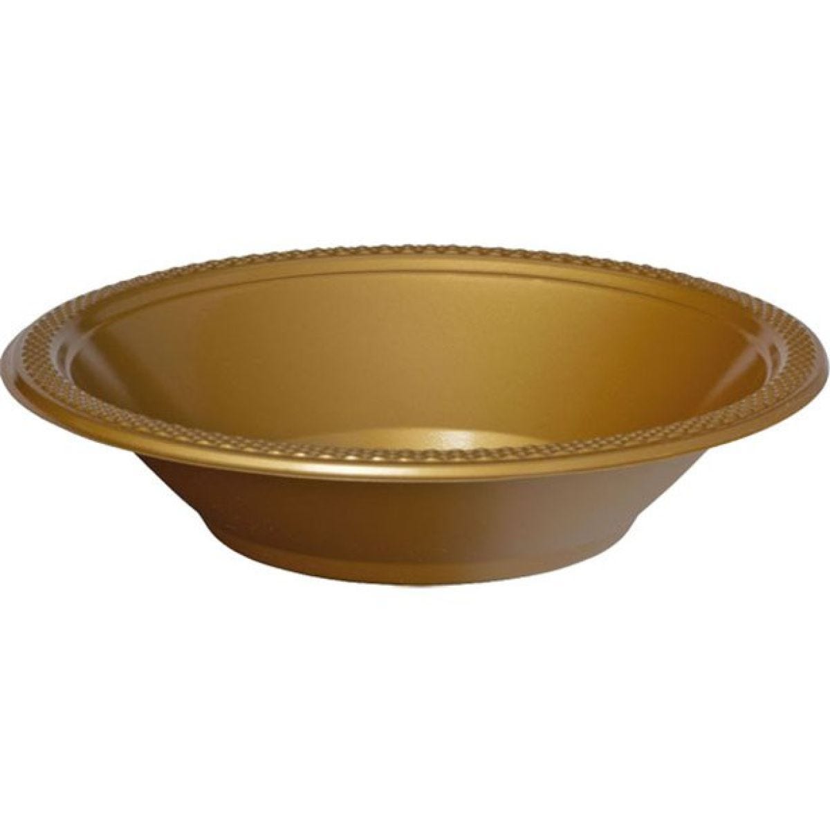 Gold Plastic Bowls - 355ml