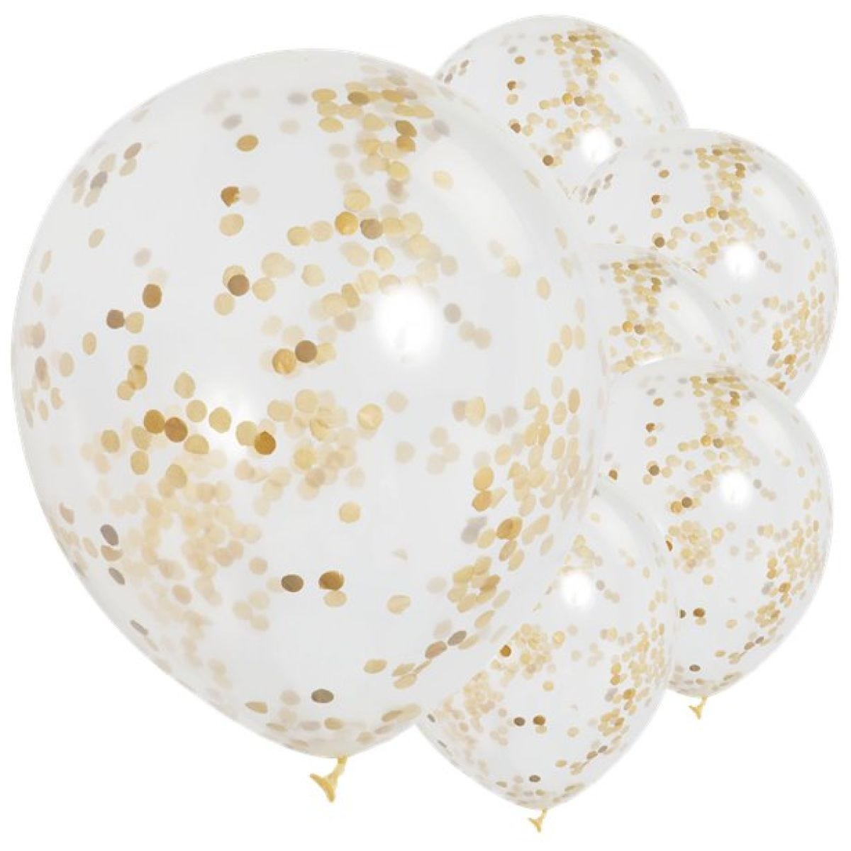 Gold Confetti Balloons - 12" Latex (6pk)