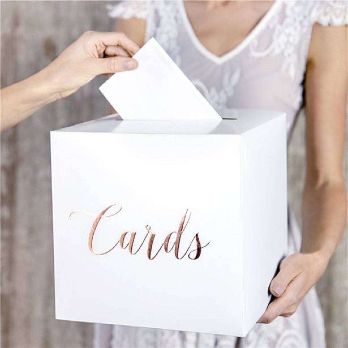 Rose Gold Cards Wedding Post Box