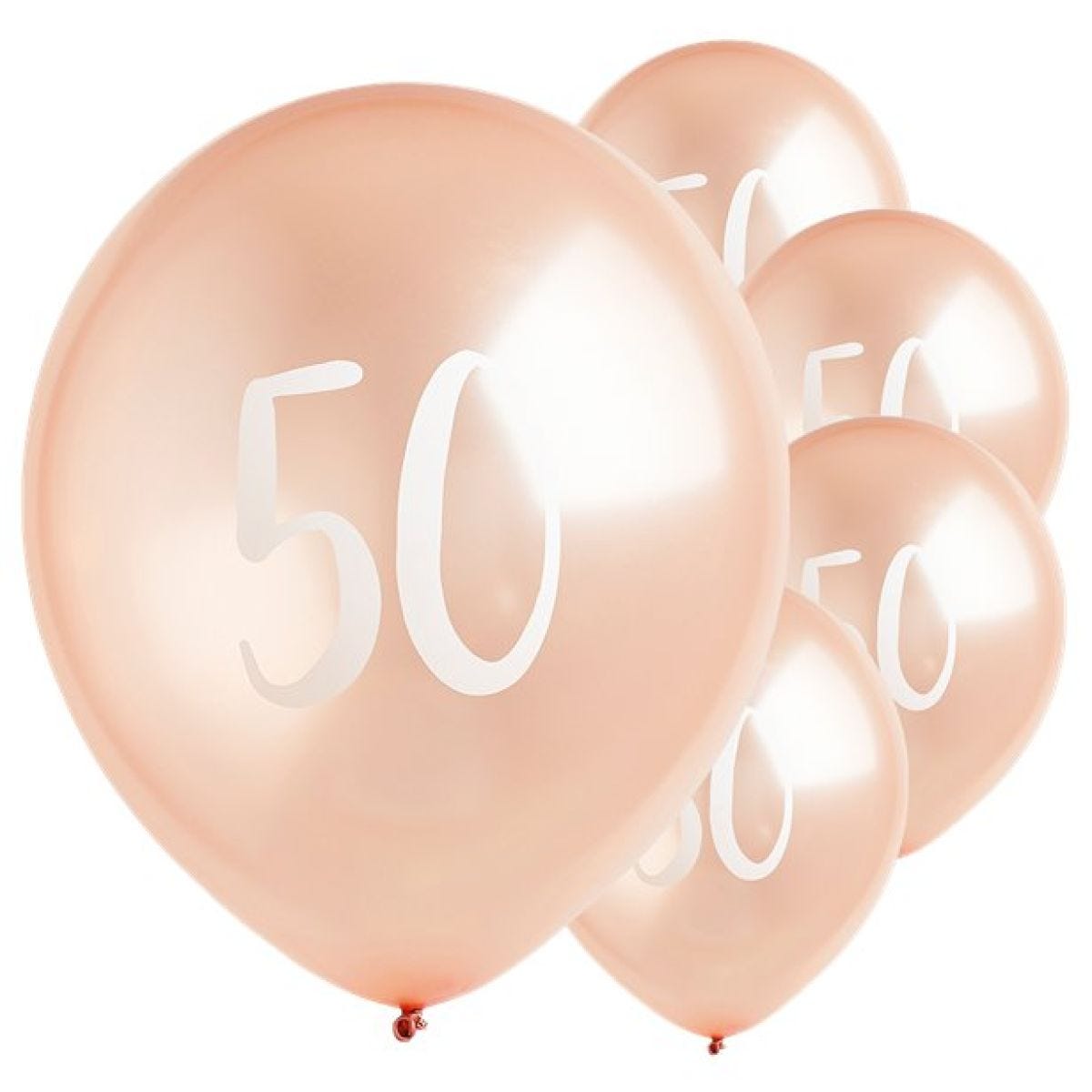 Rose Gold 50th Milestone Balloons - 12" Latex