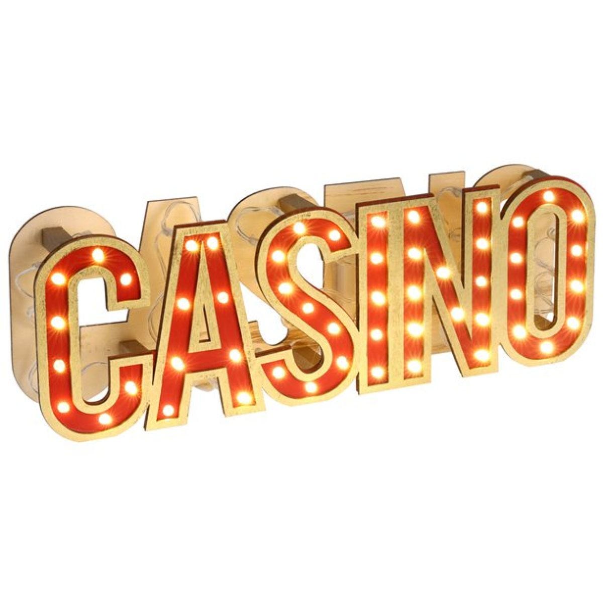 LED Casino Wooden Sign