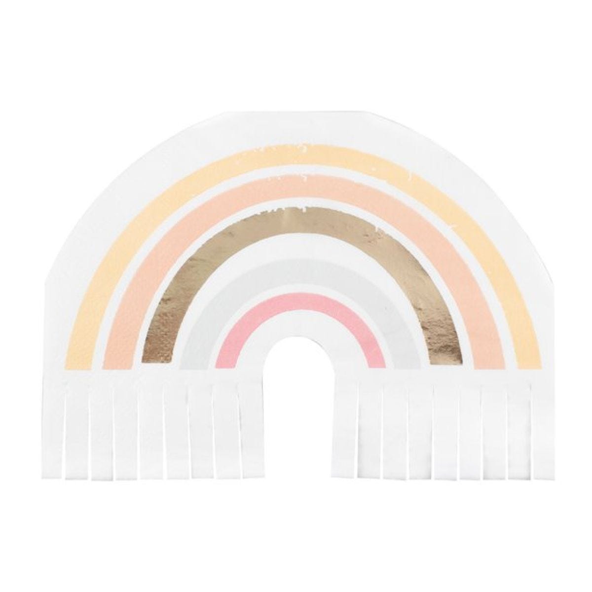 Gold Foiled Natural Rainbow Fringe Napkins (16pk)