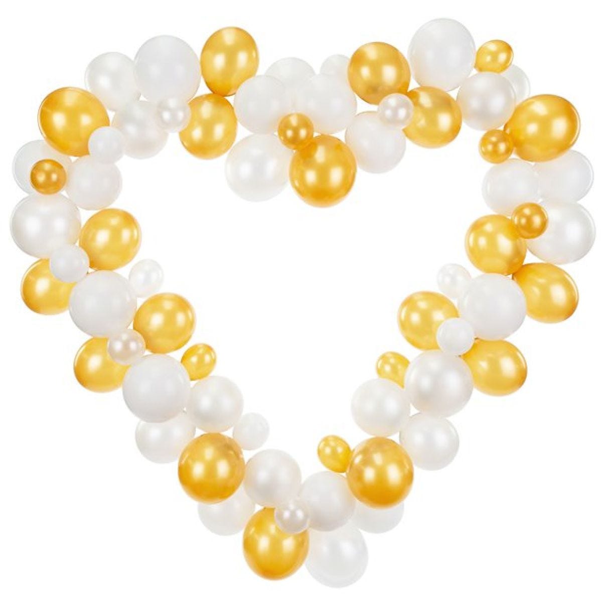 White Heart Balloon Garland & Frame - 1.6m