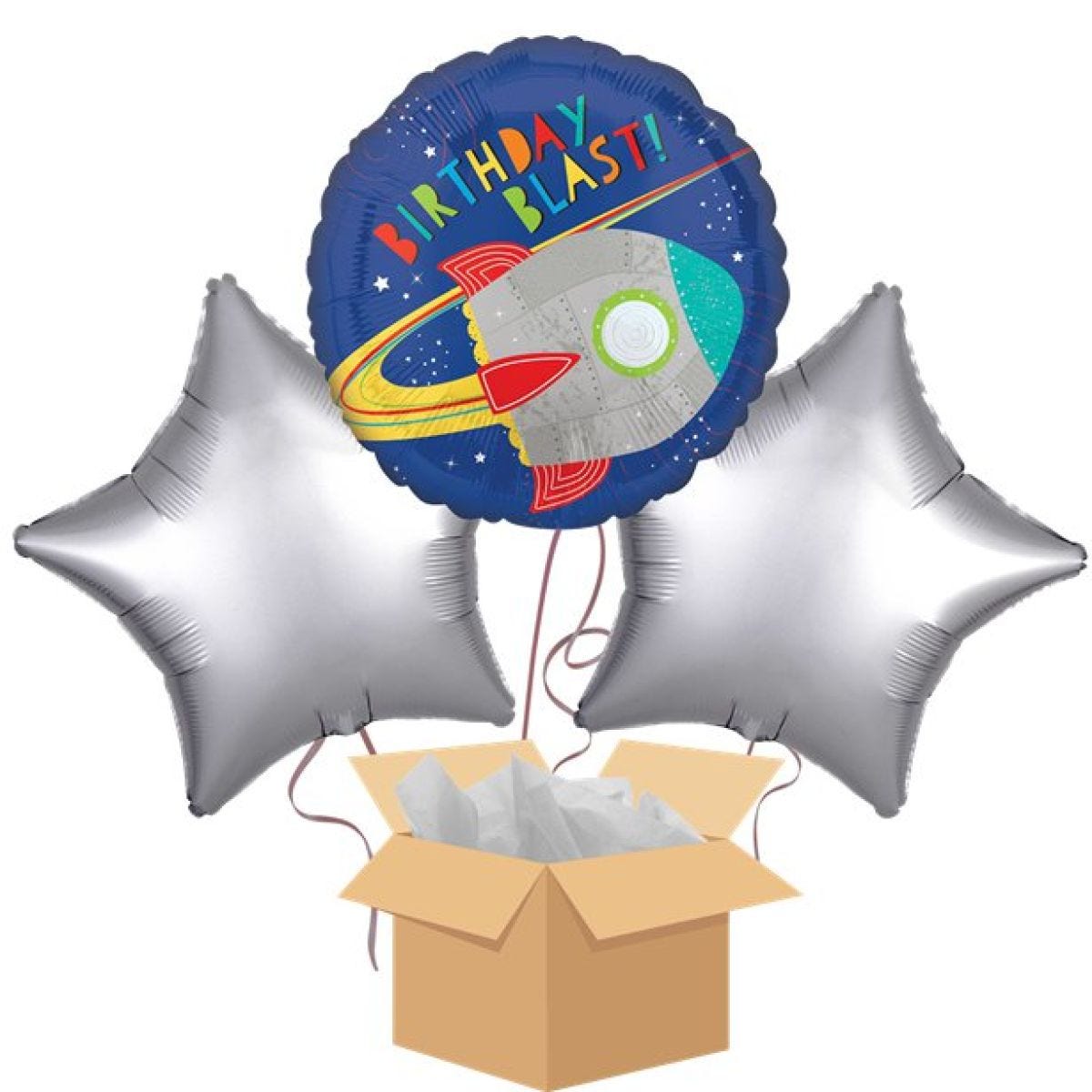 Space Birthday Blast Balloon Bouquet - Delivered Inflated