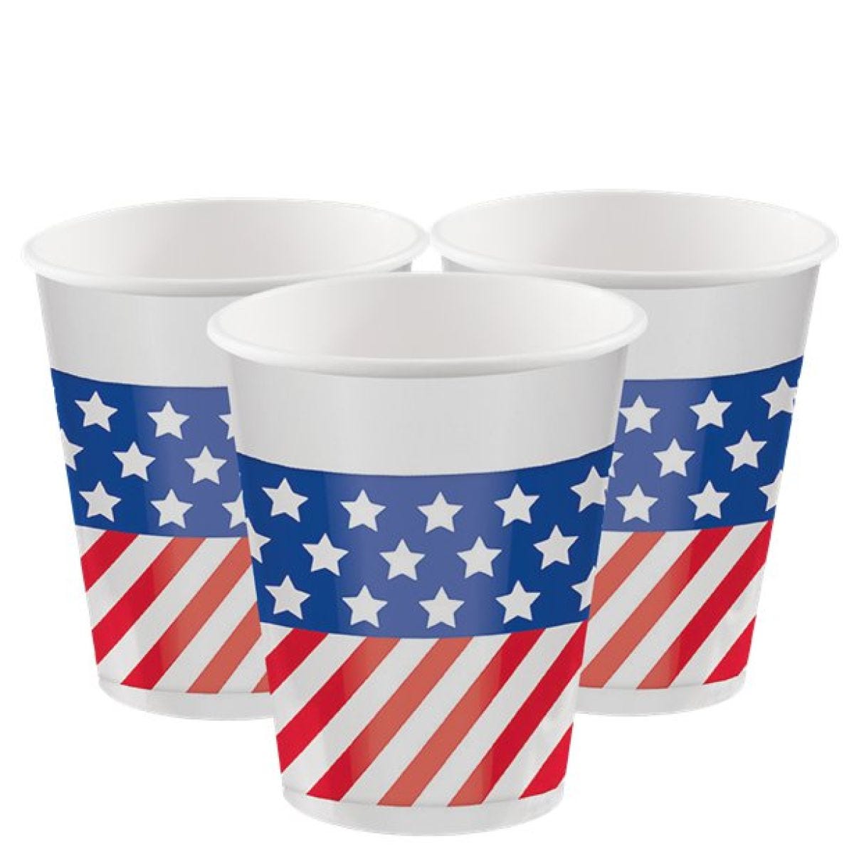 American Flag Plastic Cups - 473ml