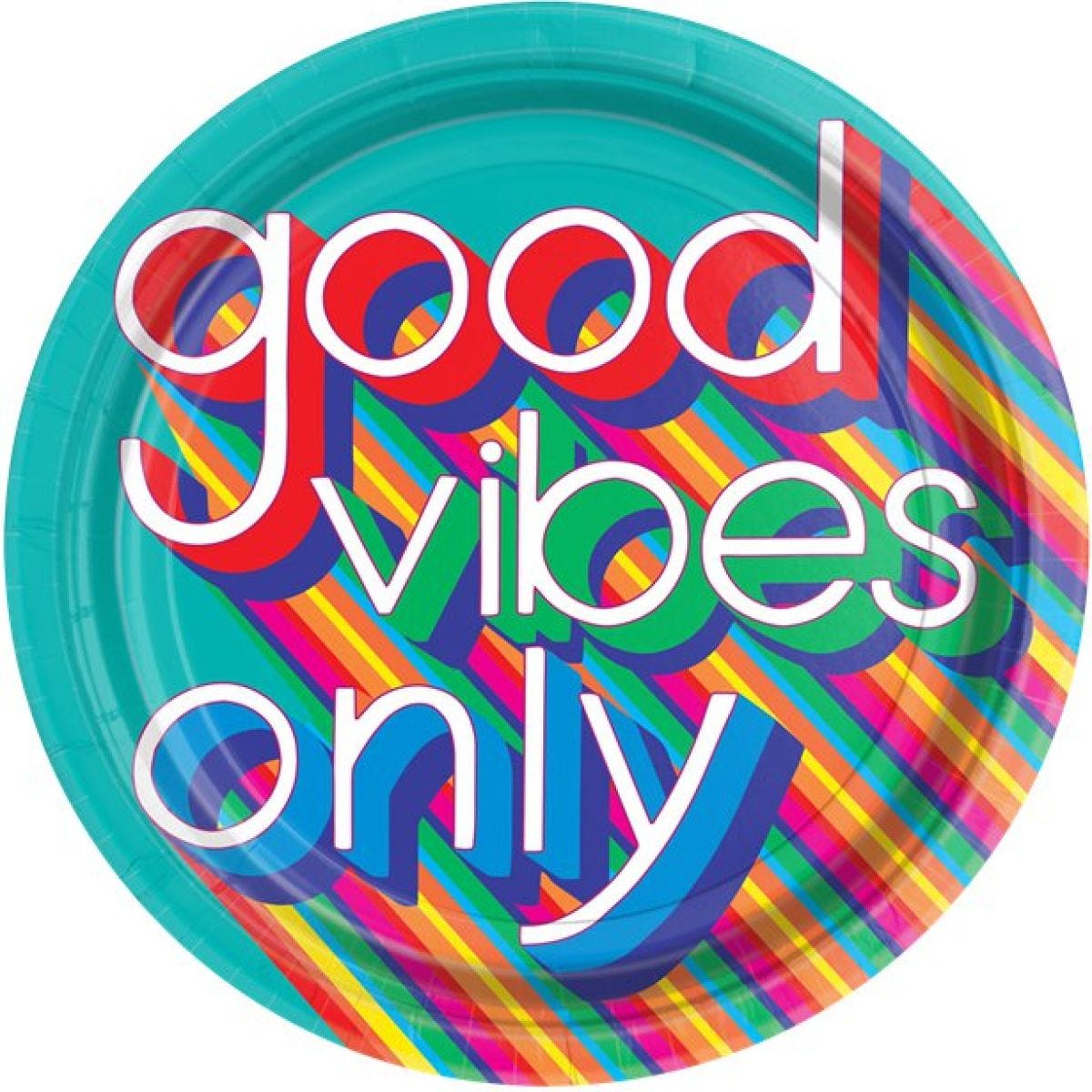 Good Vibes Paper Plates - 27cm