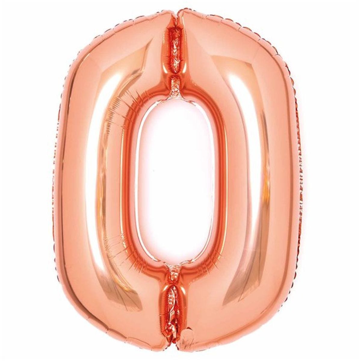 Number 0 Rose Copper Foil Balloon - 34"