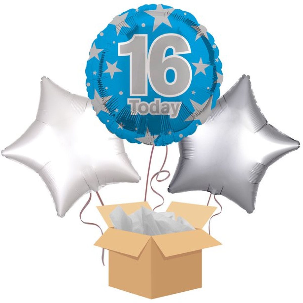 16 Today Blue Balloon Bouquet - Delivered Inflated