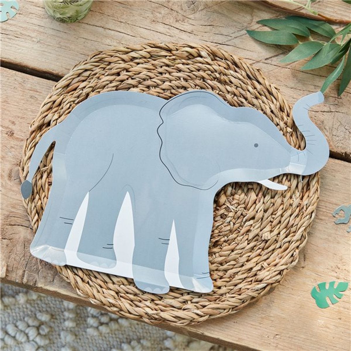 Let&apos;s Go Wild Elephant Paper Plate - 30cm (8pk)