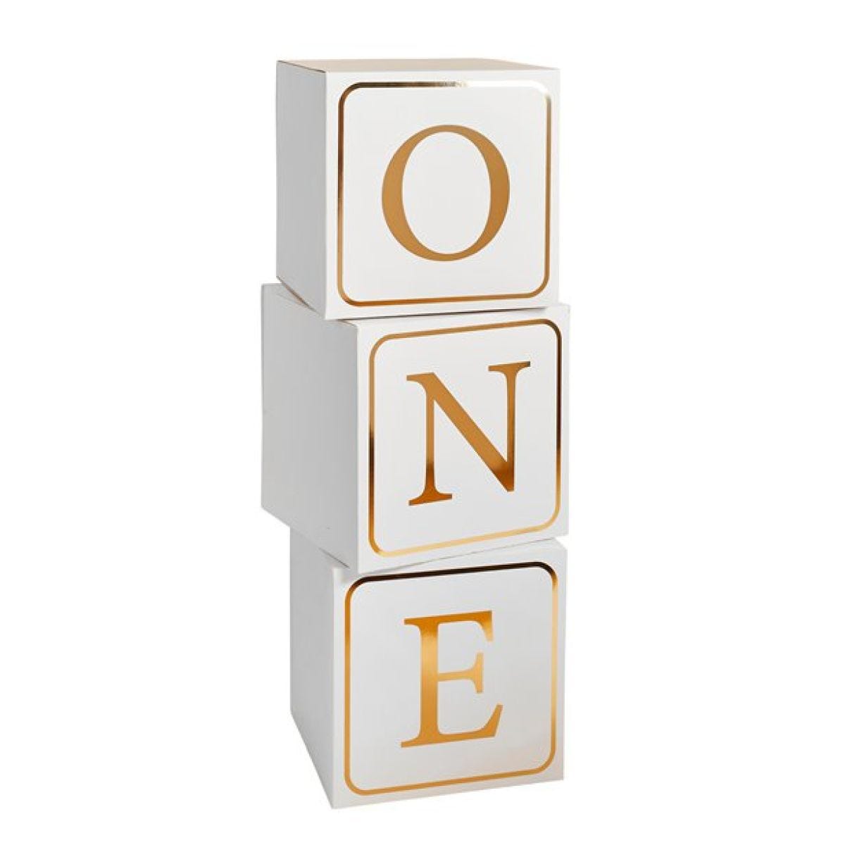 1st Birthday Giant &apos;One&apos; Block Boxes (3pk)