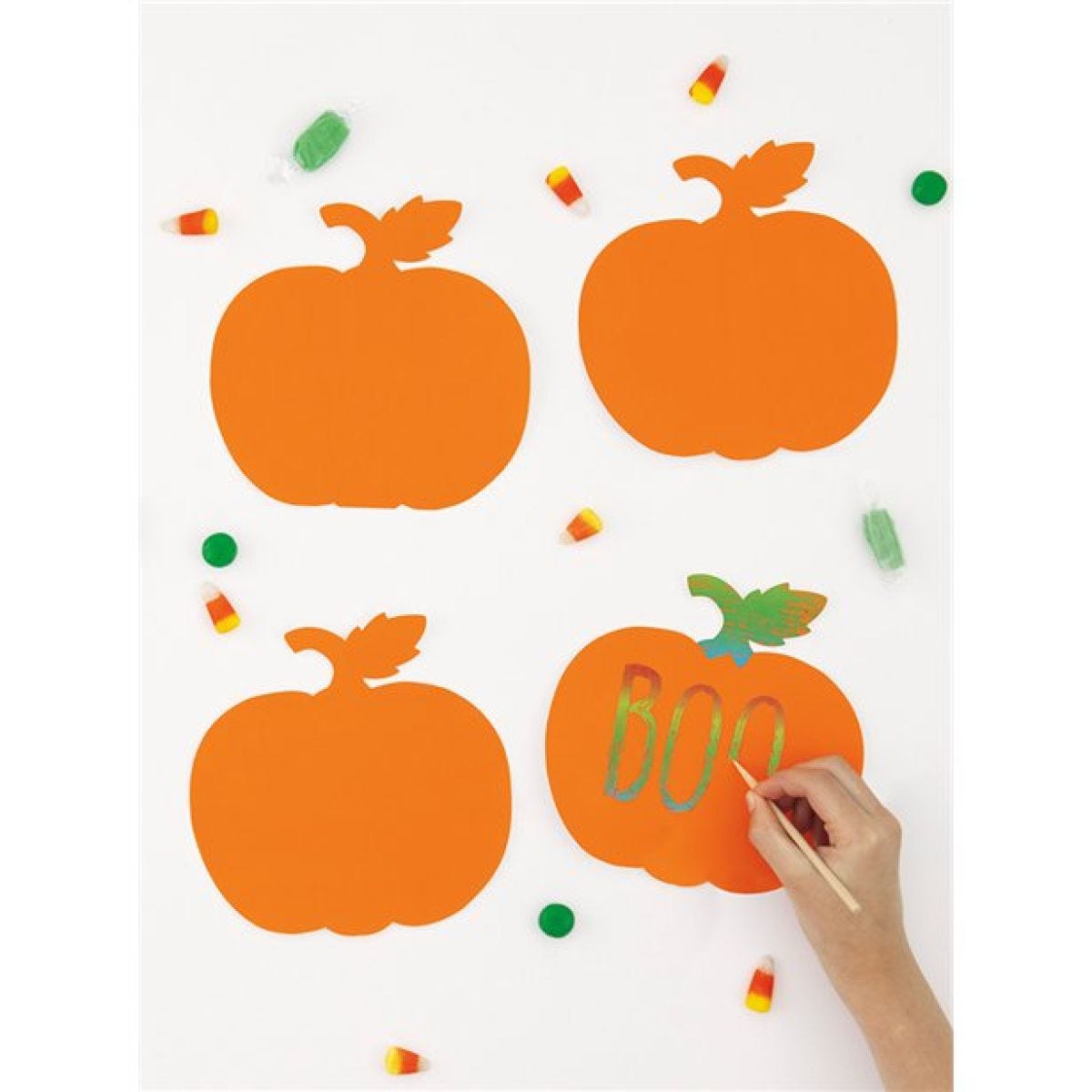 Pumpkin Scratch Art Cutouts (24pk)