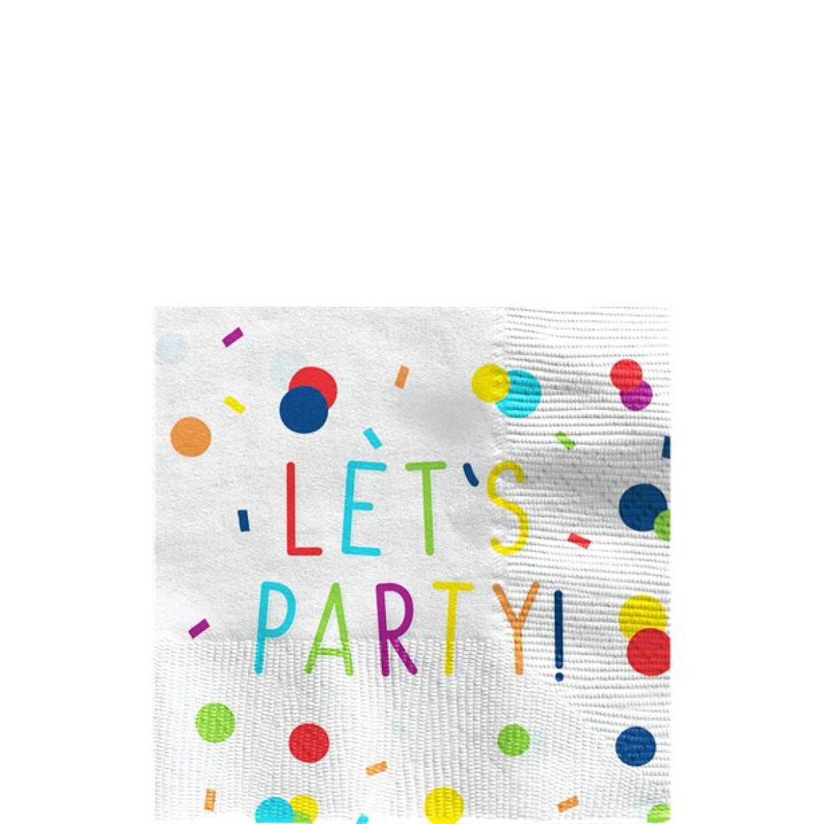 Confetti Birthday Beverage Napkins - 25cm