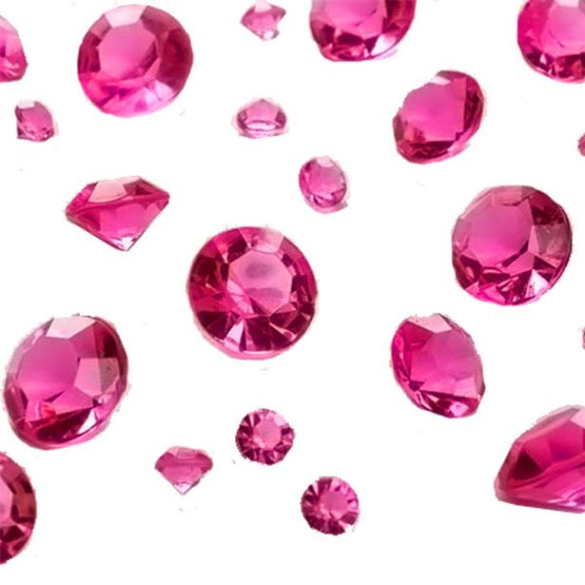 Cerise Pink Gem Table Diamantes - Assorted