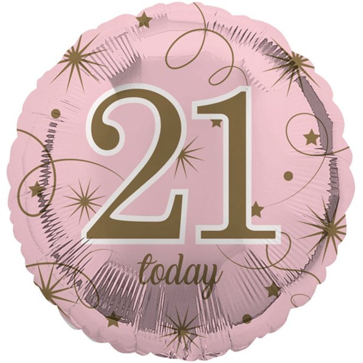 21st Pink Birthday Balloon - 18" Foil