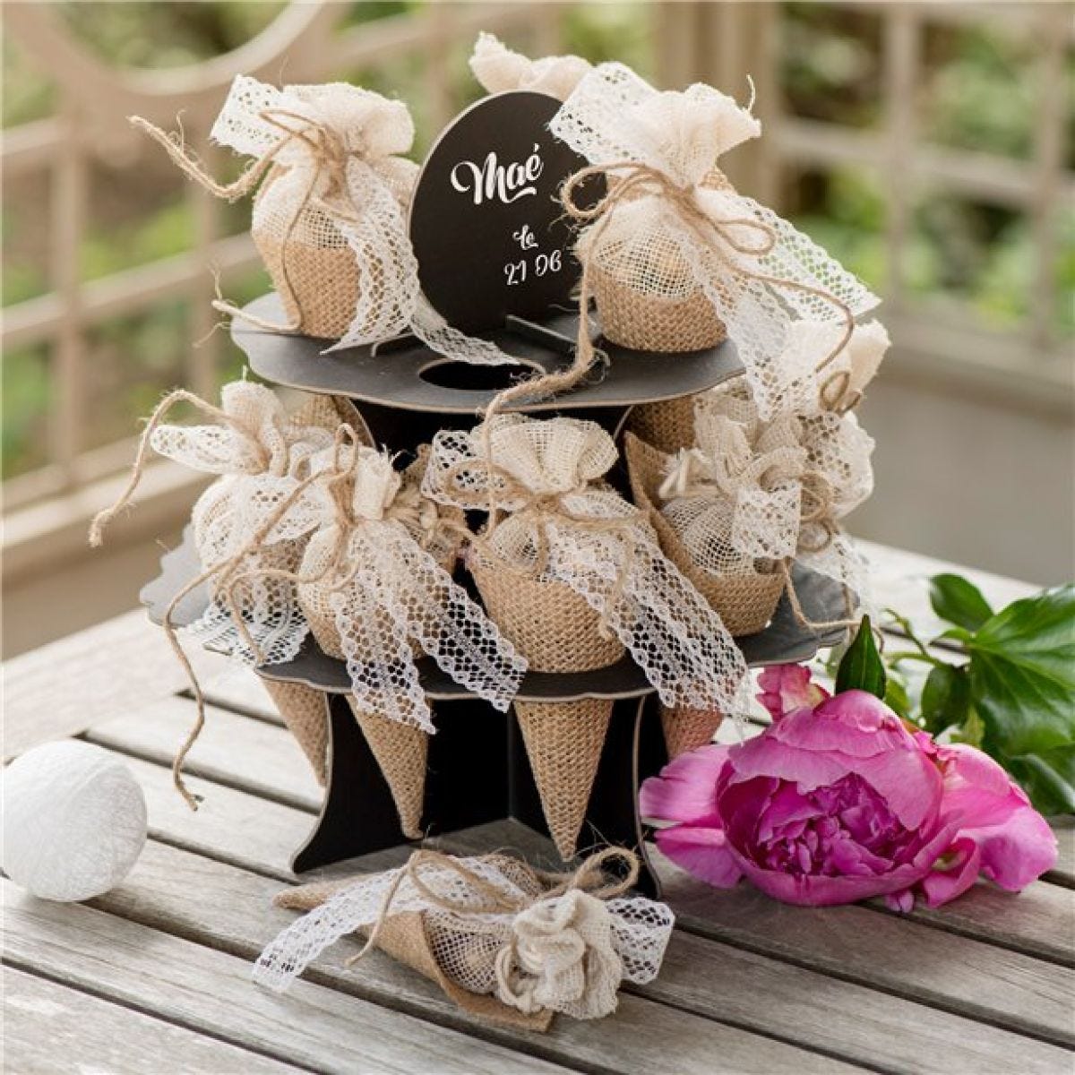 Hessian Cone Favor Bags