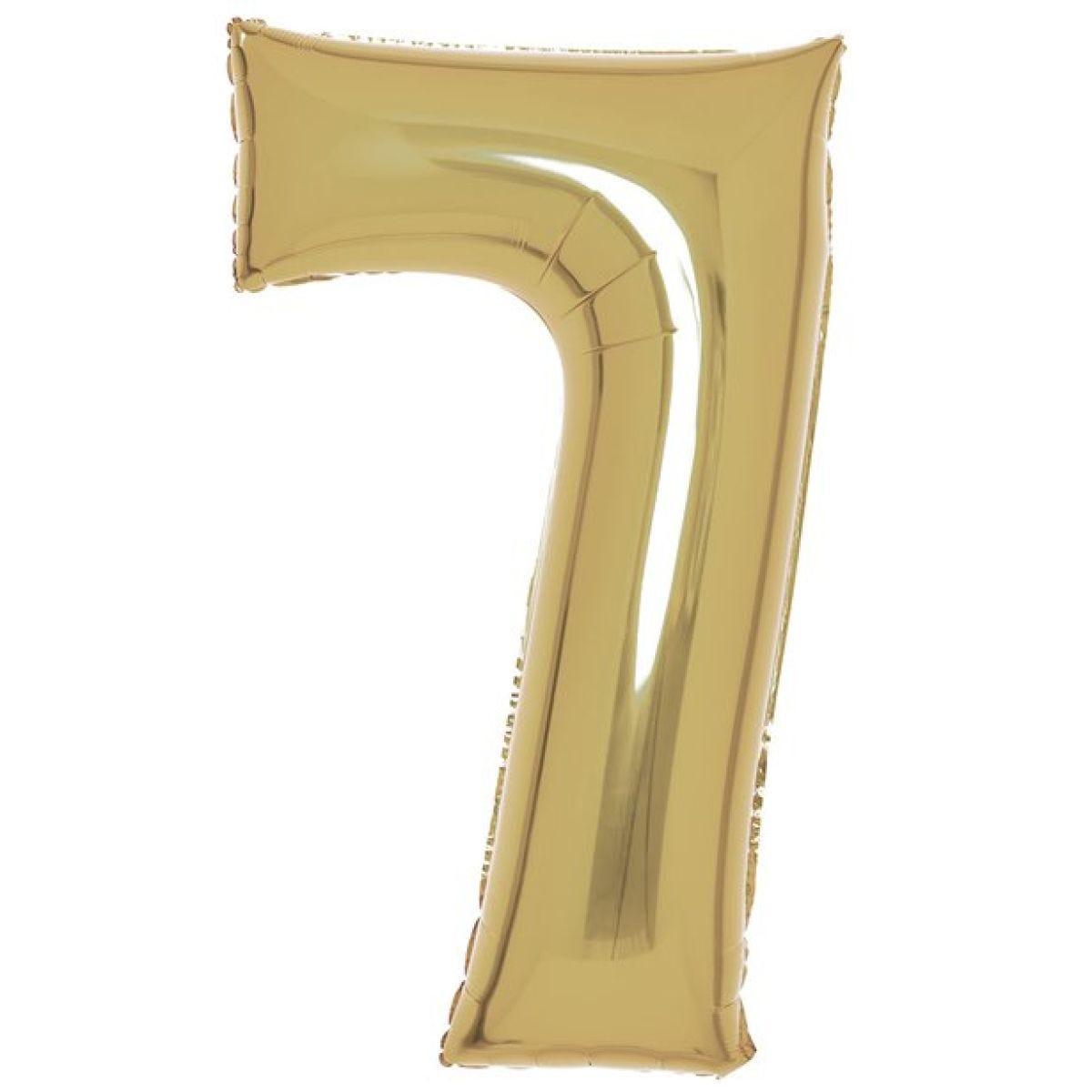 Number 7 White Gold Foil Balloon - 34"