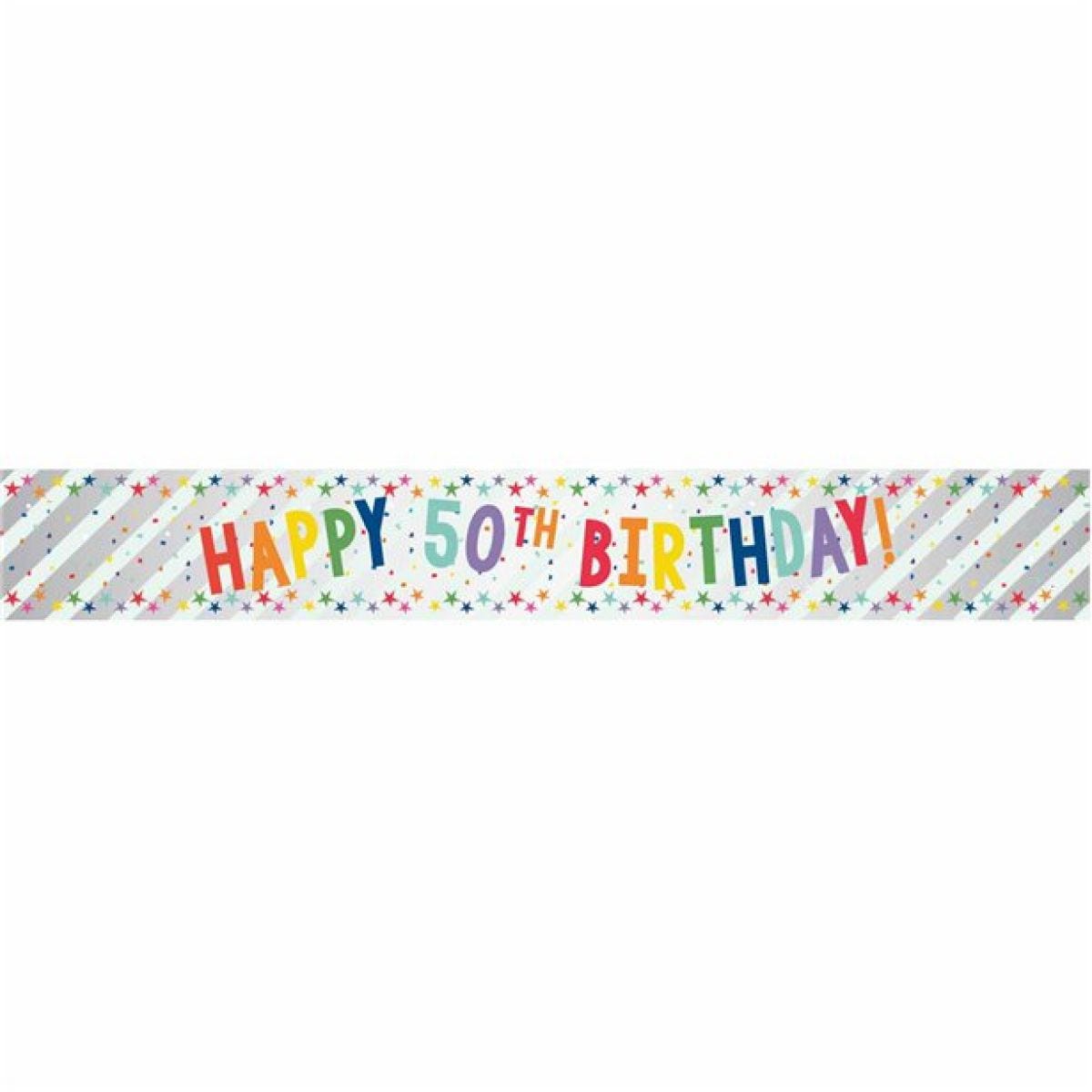 Happy 50th Birthday Foil Banner