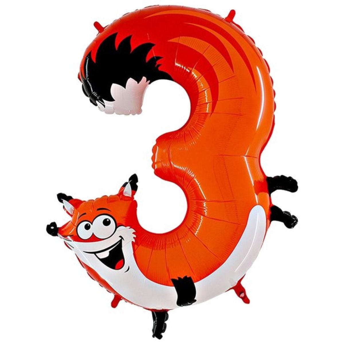 Fox Number 3 Balloon - 40&apos;&apos; Animaloon Foil