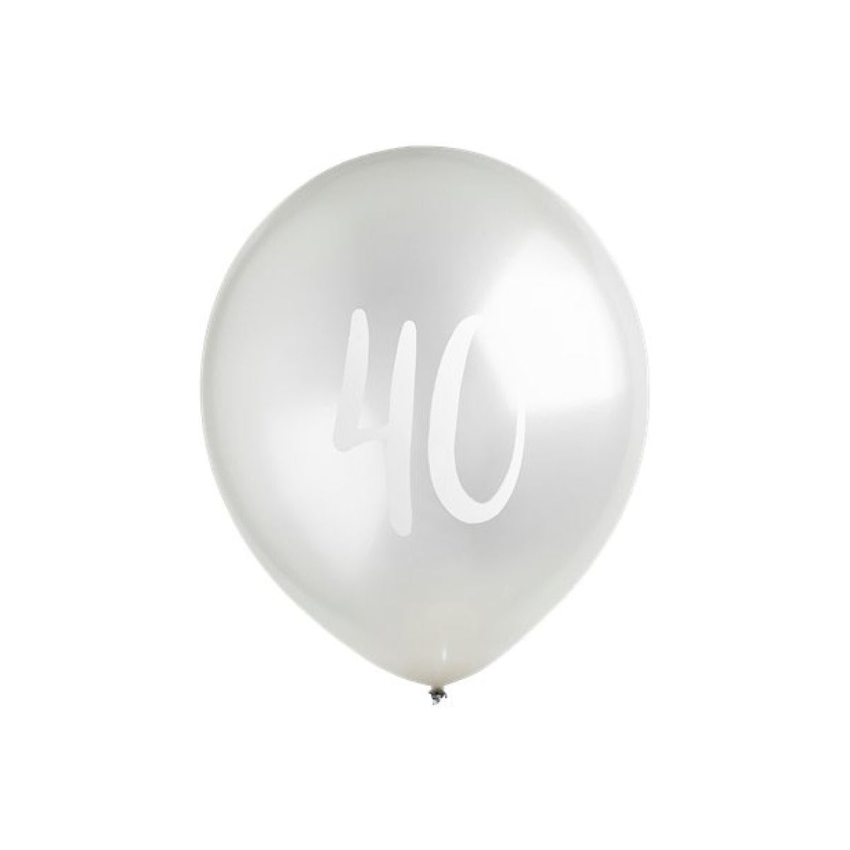 Silver 40th Milestone Balloons - 12" Latex