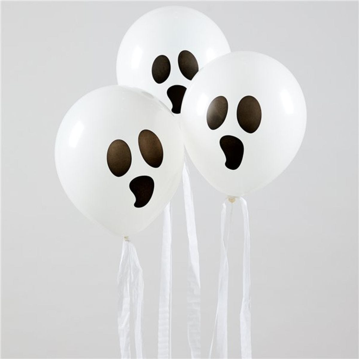 Ghost Balloons with Streamers - 11" Latex (3pk)