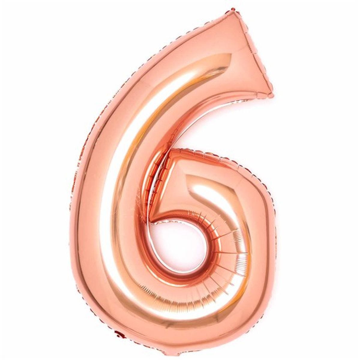 Number 6 Rose Copper Foil Balloon - 34"