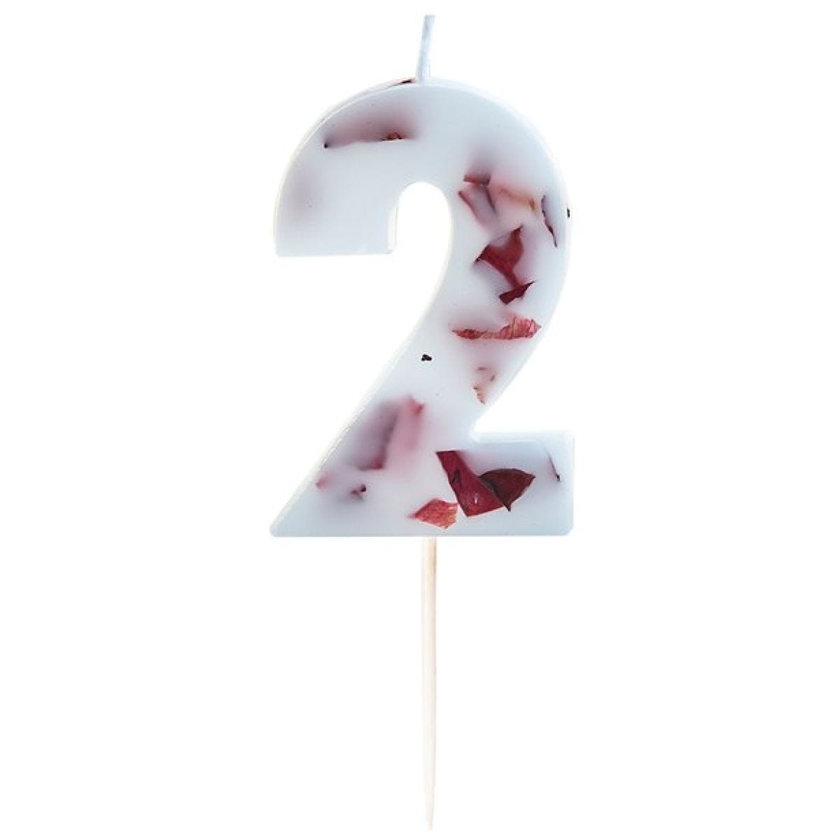 Pressed Petal Number 2 Candle - 9cm