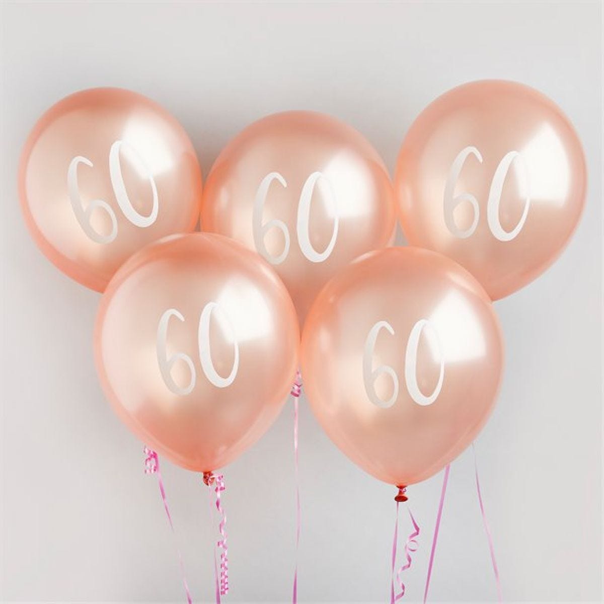 Rose Gold 60th Milestone Balloons - 12" Latex