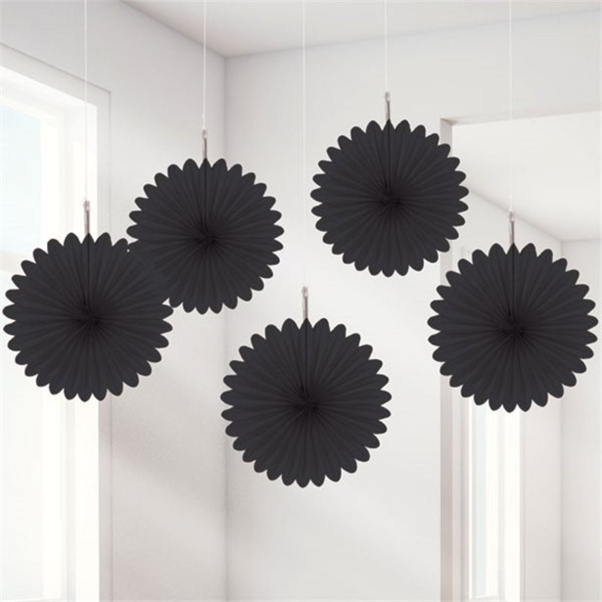 Black Paper Fans - 15.2cm