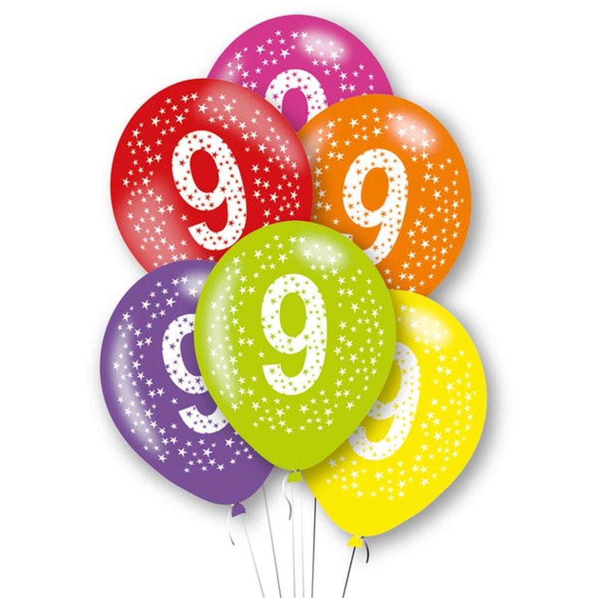 Age 9 Latex Balloons - 11"
