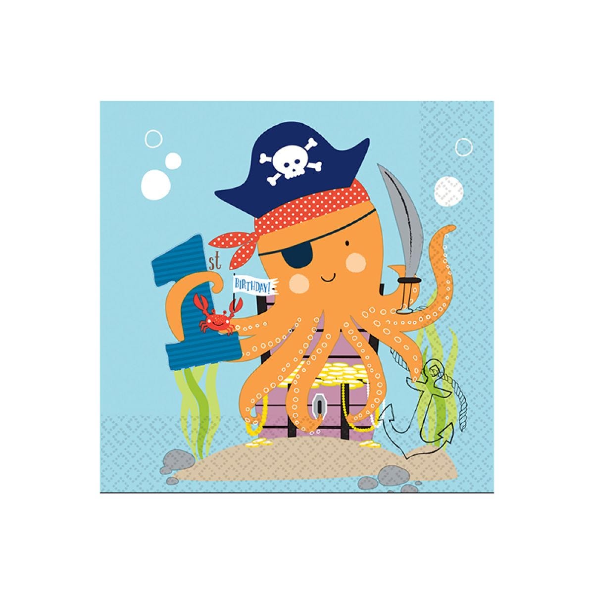 Ahoy Birthday 1st Birthday Napkins - 33cm (16pk)