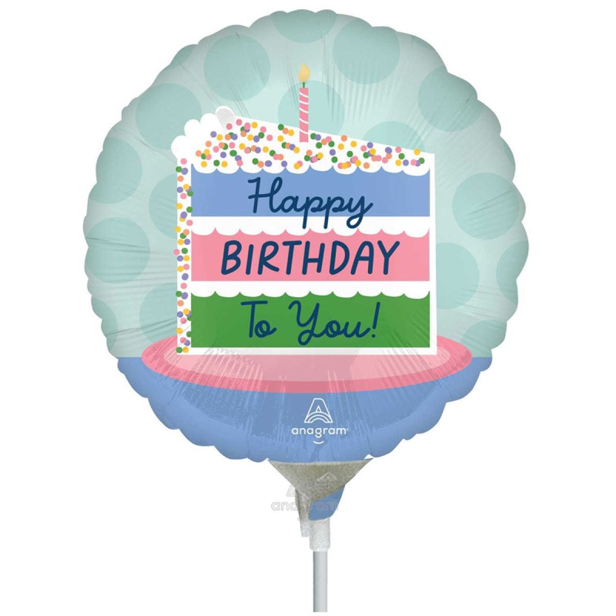 Happy Birthday Cake Mini Airfilled Balloon