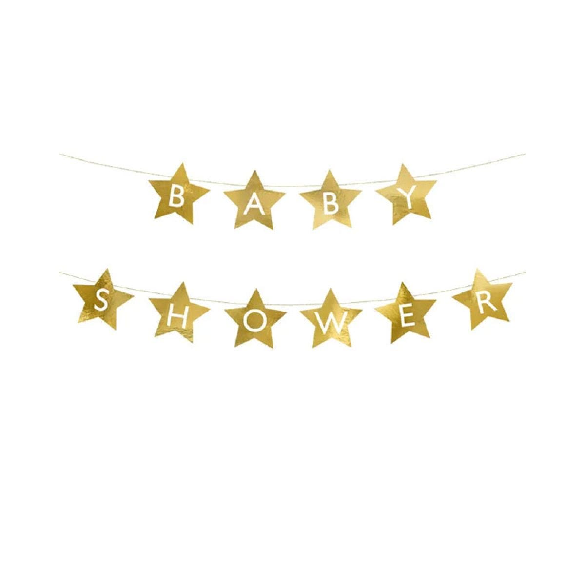 Gold Star Baby Shower Paper Banner - 3m