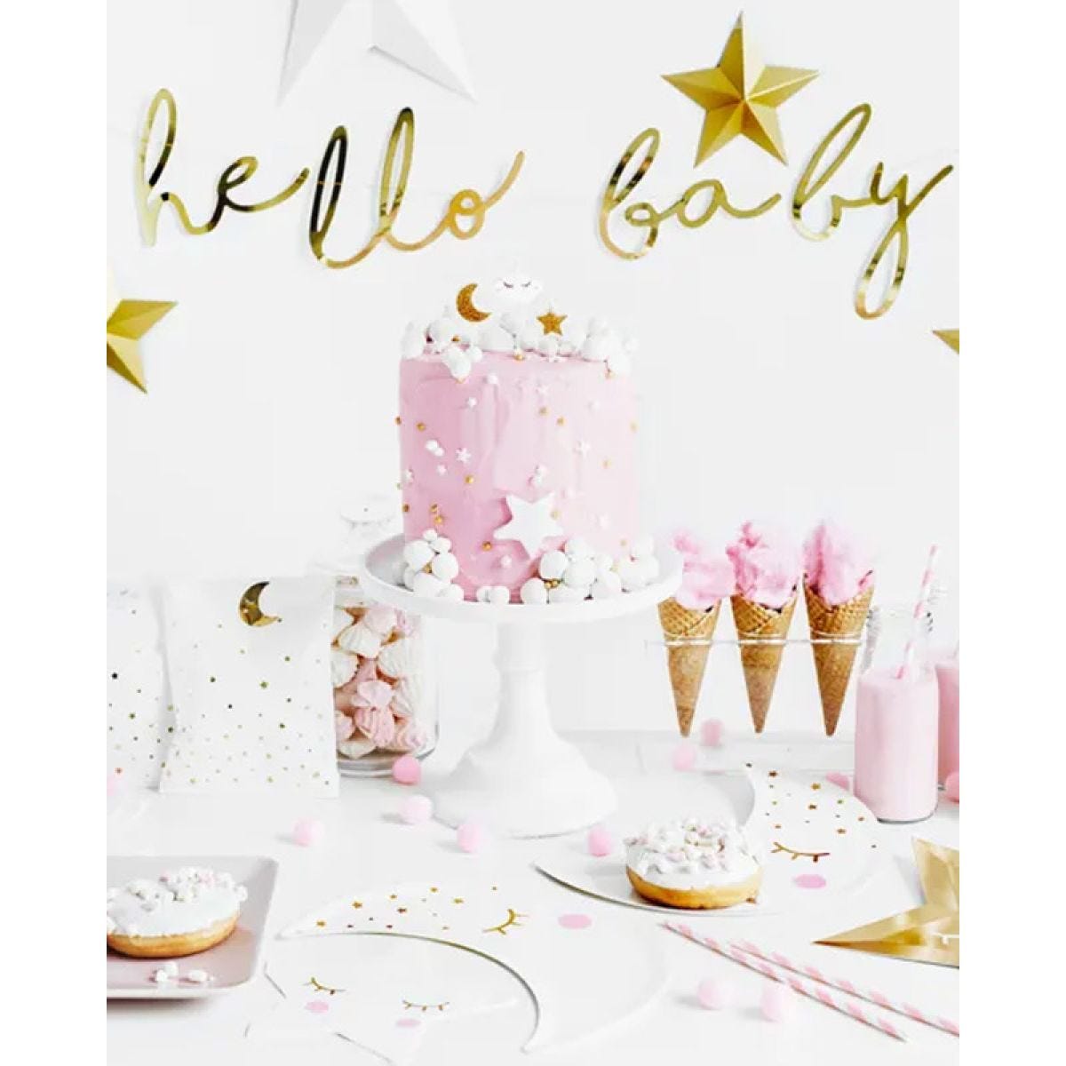 Hello Baby Star Paper Banner - 70cm