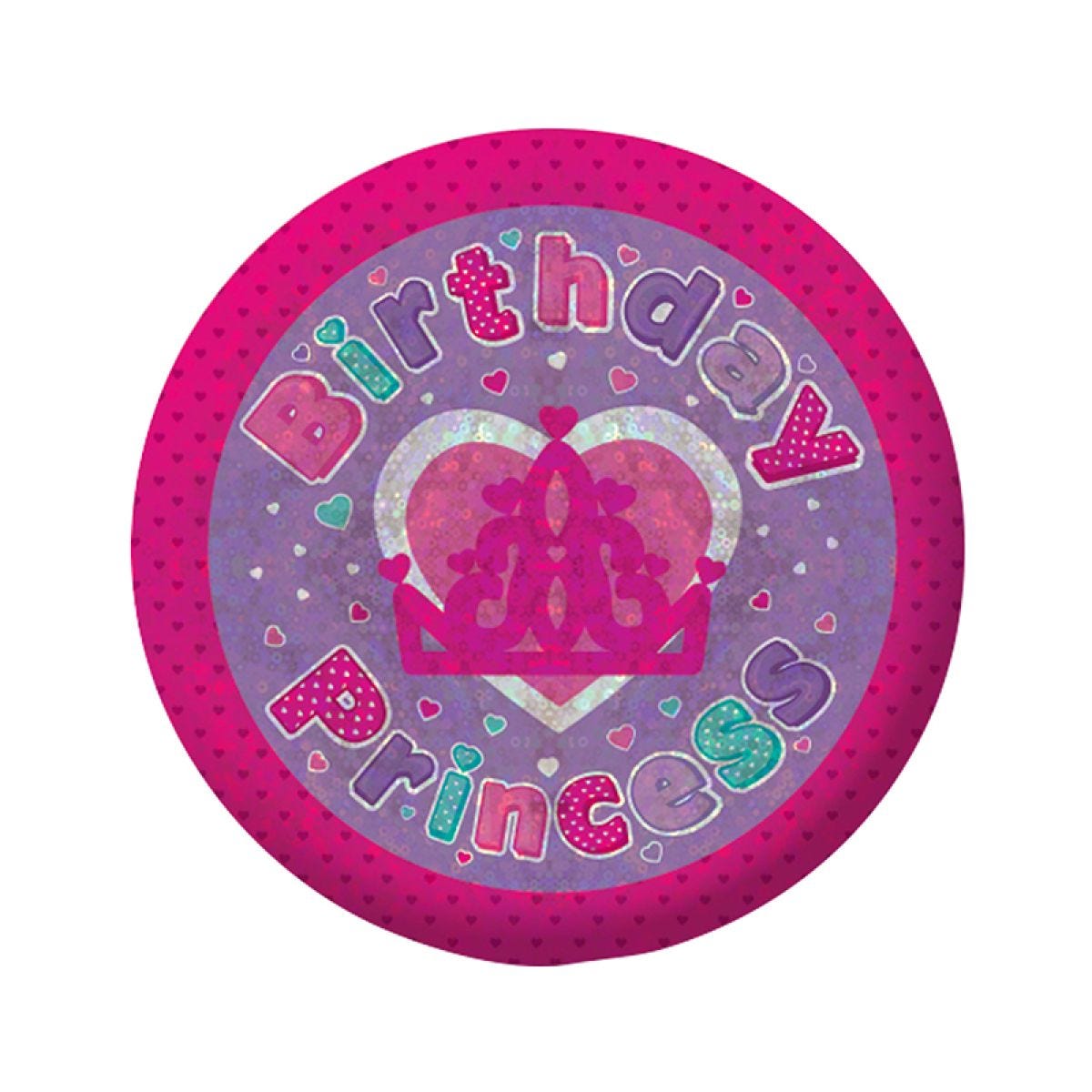 Happy Birthday Princess Badge - 5.5cm