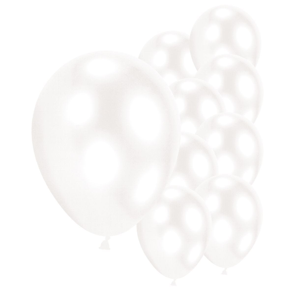 9&apos;&apos; Pearl White Latex Balloons (10pk)