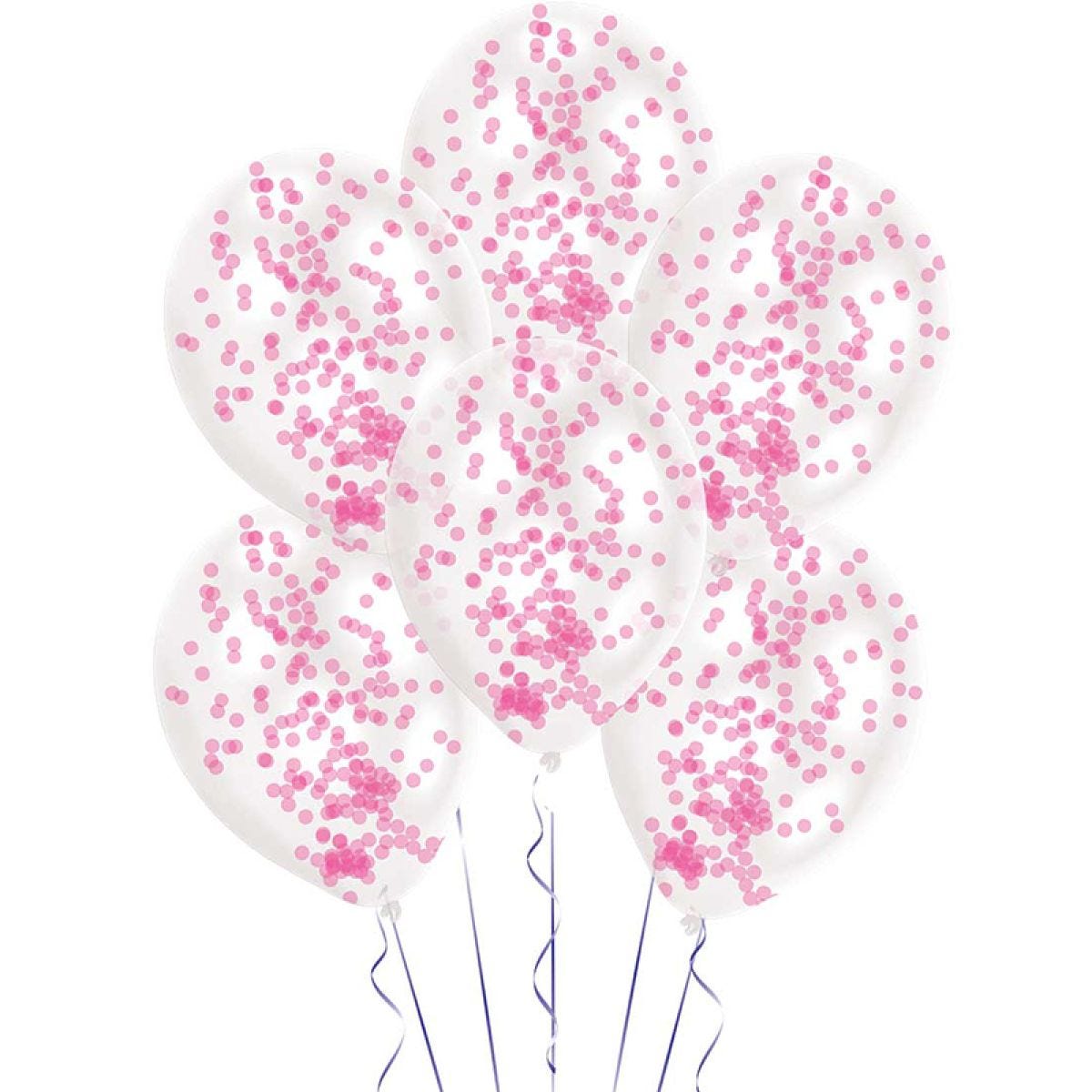 Pink Confetti Balloons - 11" Latex (6pk)
