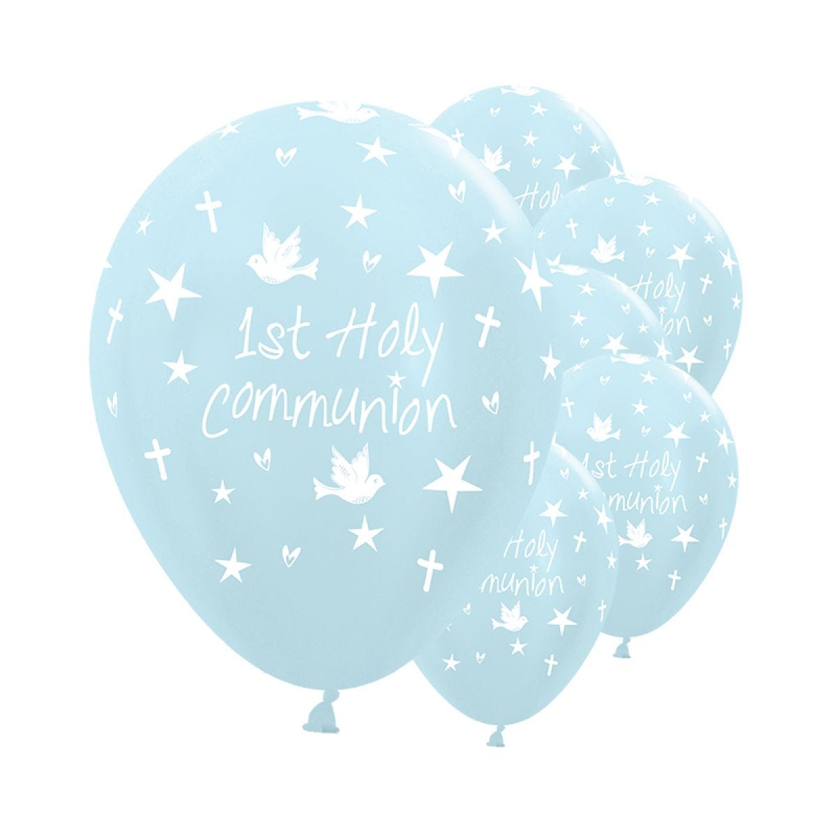 Satin Blue Communion Balloons - 12" Latex (25pk)