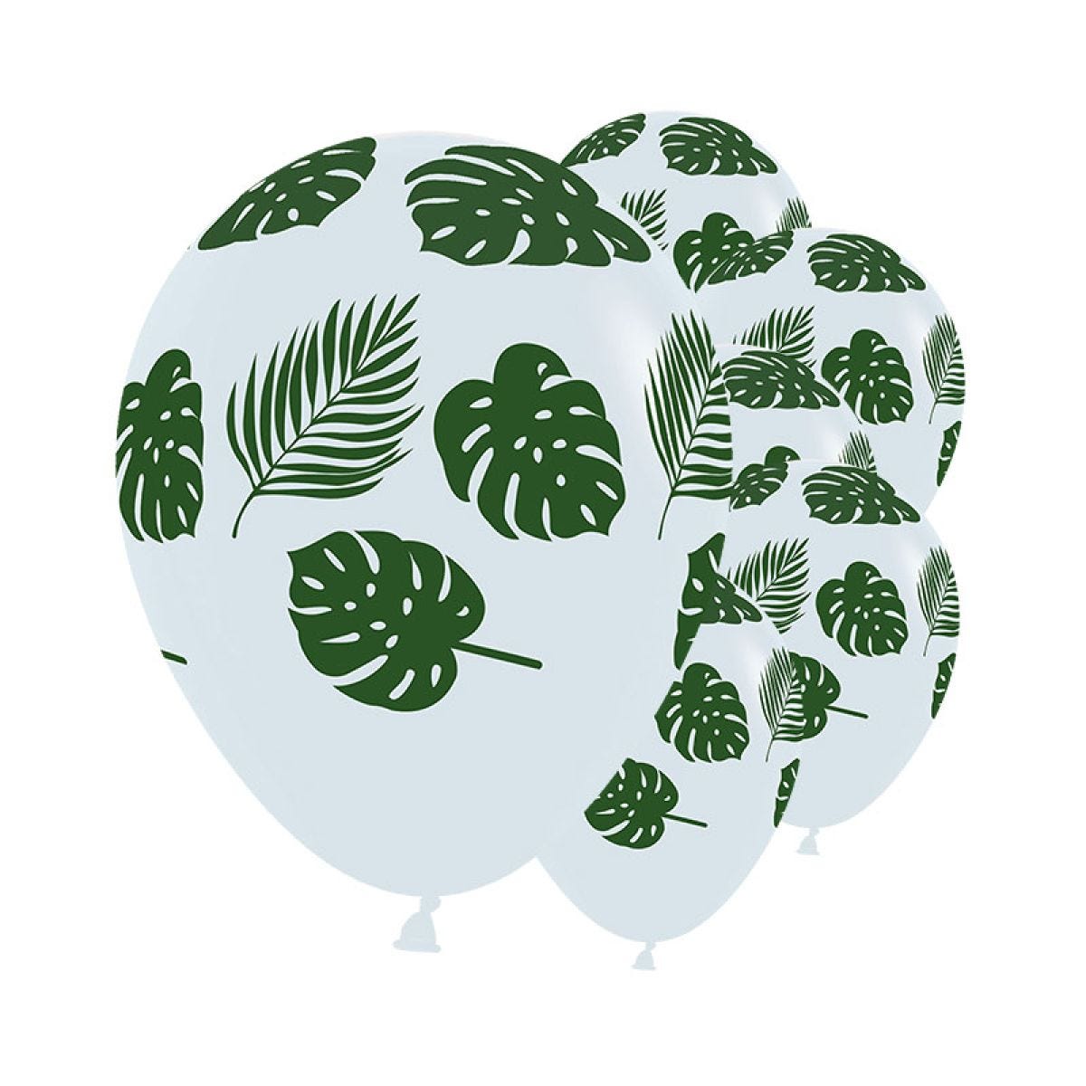 Tropical Leaves Clear Balloons - 12" Latex (25pk)