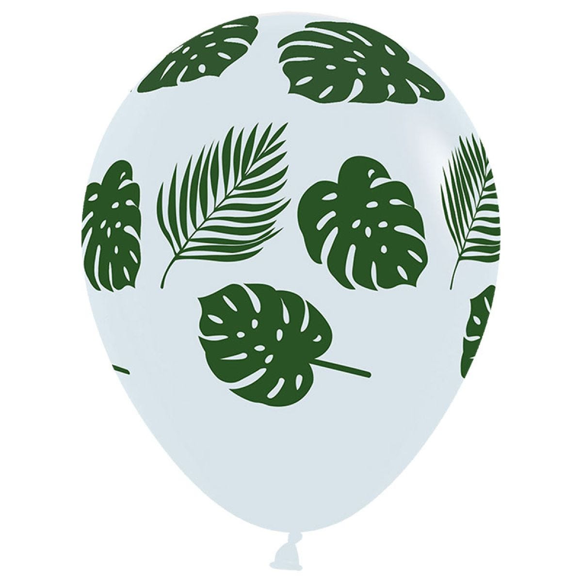 Tropical Leaves Clear Balloons - 12" Latex (25pk)