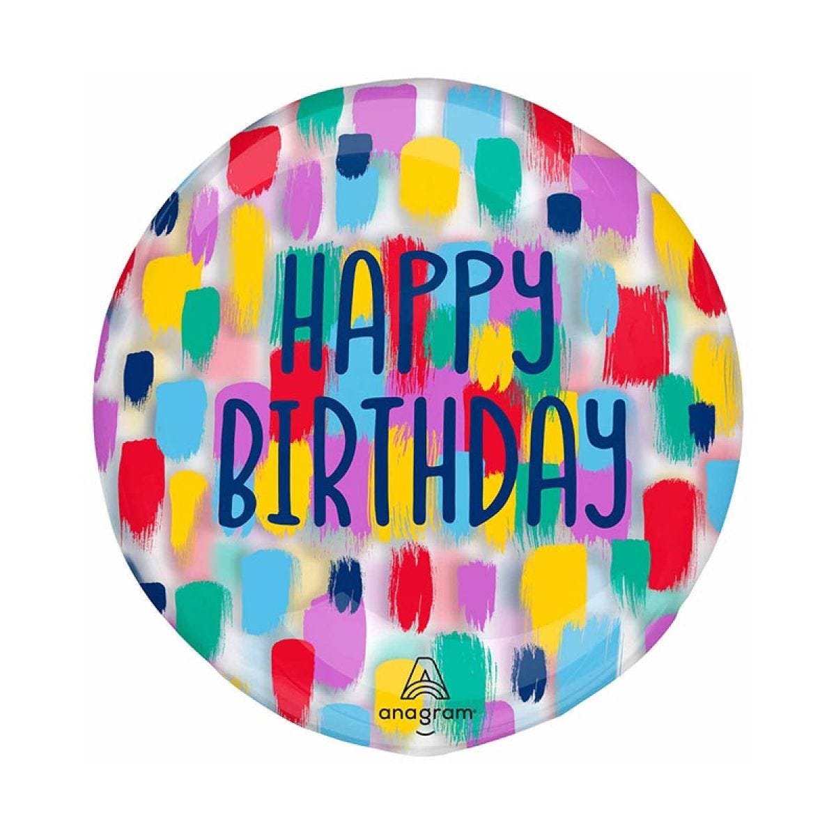 Painterly Happy Birthday Clearz Balloon - 18"