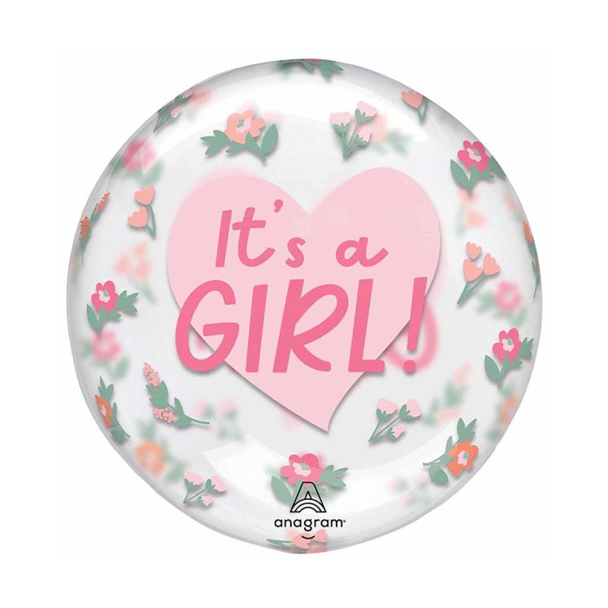 It&apos;s a Girl Floral Clearz Balloon - 18"