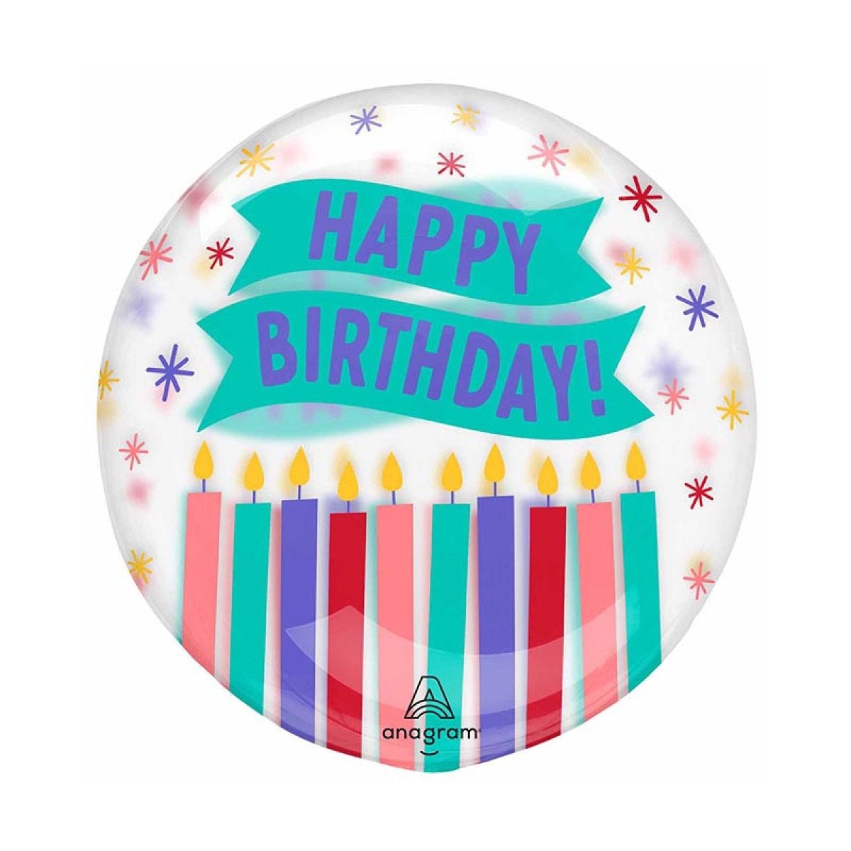 Happy Birthday Candles Clearz Balloon - 18"