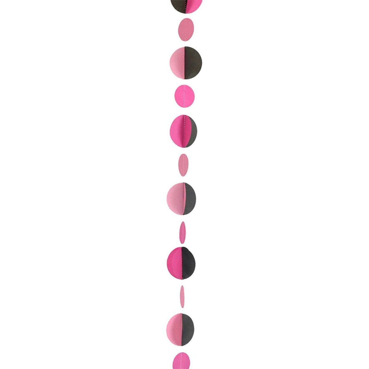 Pink & Black Circles Balloon Tail - 1.2m