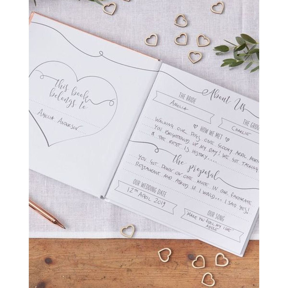 Beautiful Botanics Rose Gold Foiled Wedding Planner - 21cm