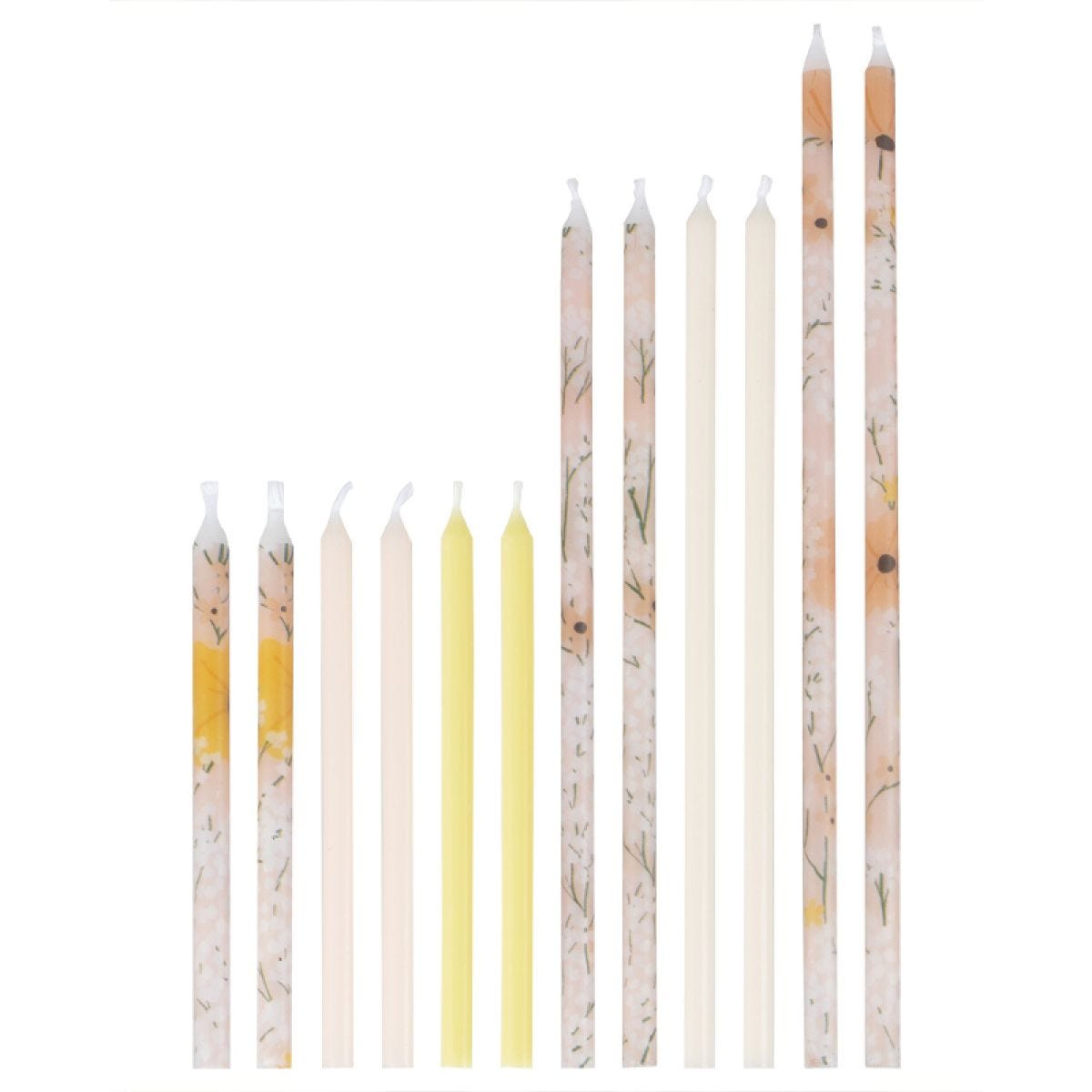 Birthday Bloom Floral Pattern Candles (12pk)